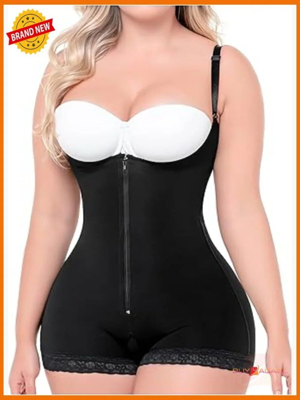 Colombian Postpartum Shapewear Bodysuit Front Zipper Tummy Control